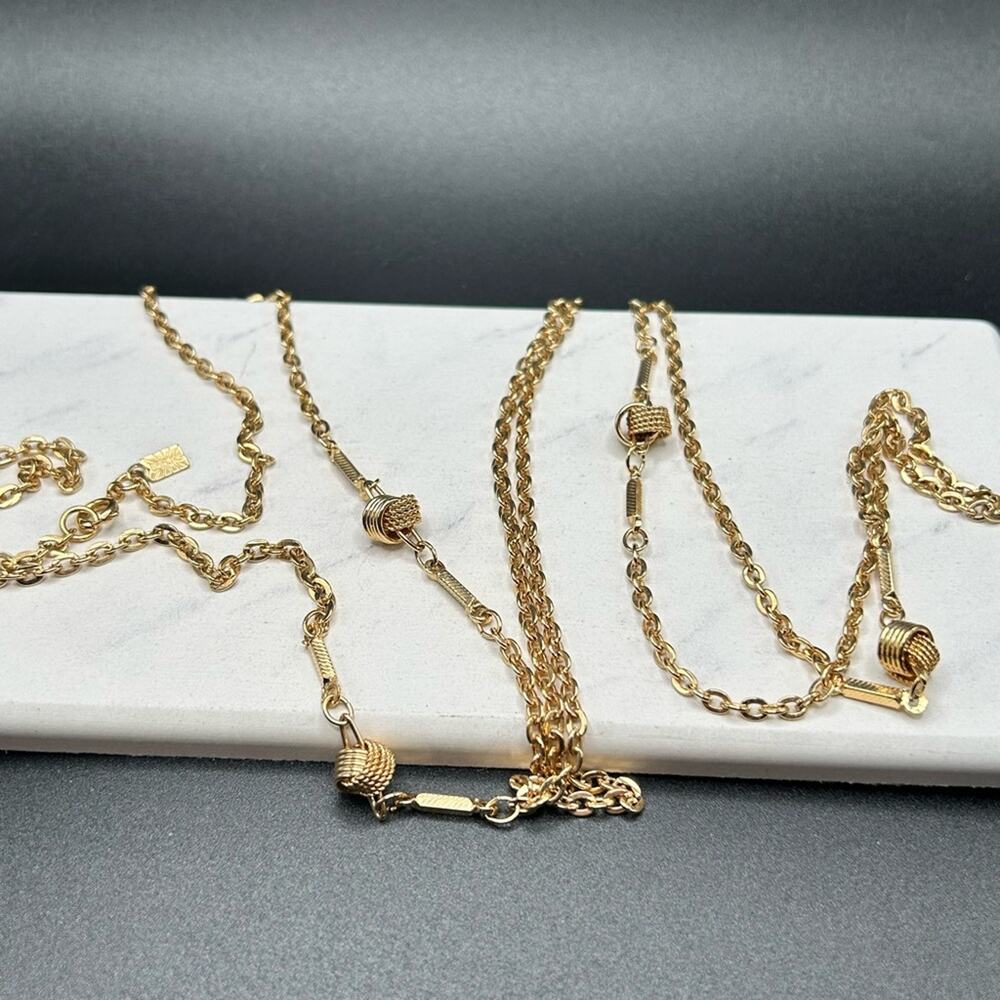 L0003 Emmons Vintage Long Gold tone Chain appx 52”